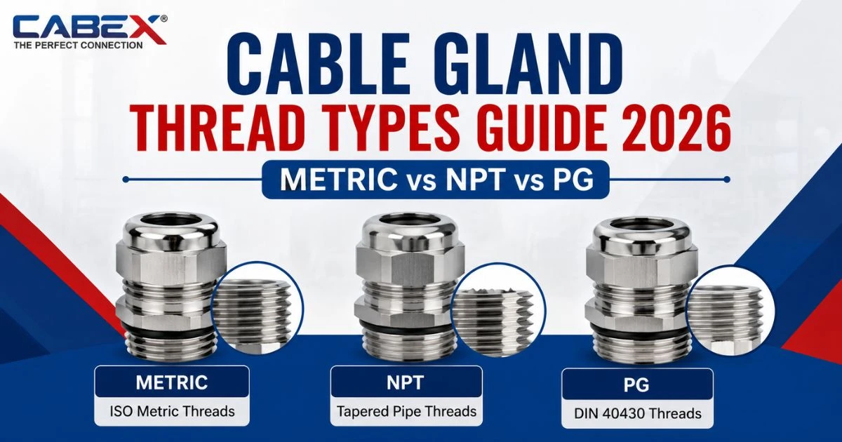 Cable Gland Thread Types Guide 2026 | Metric vs NPT vs PG